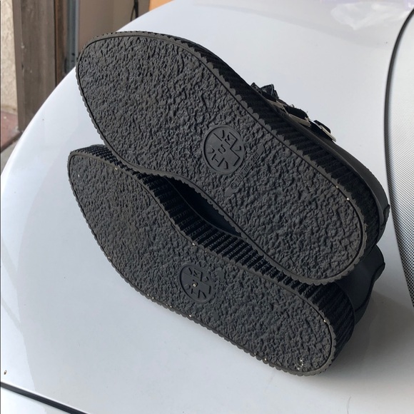 T.U.K Black Creeper Shoes with 3 buckle newer conditions unisex men’s 6/8womens - Picture 8 of 13